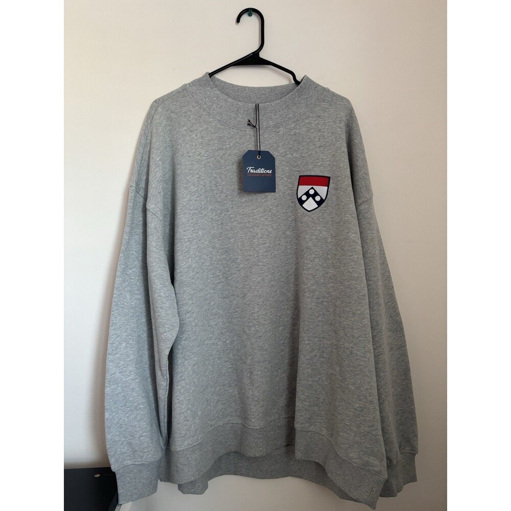 NWT  Traditions University of  Pennsylvania UPen Gray Oversized Crewneck L/XL
